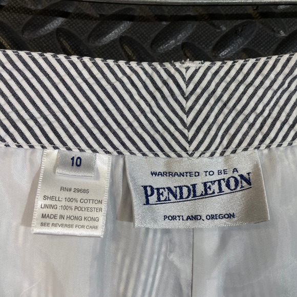Vintage Pendleton White Pinstripe Blue High‎ Rise Trouser Pants Women's Size 10 - Picture 5 of 11